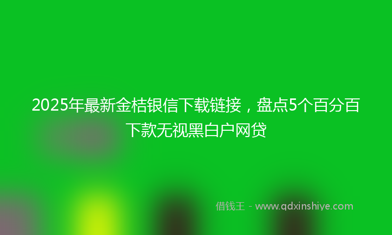 2025年最新金桔银信下载链接，盘点5个百分百下款无视黑白户网贷