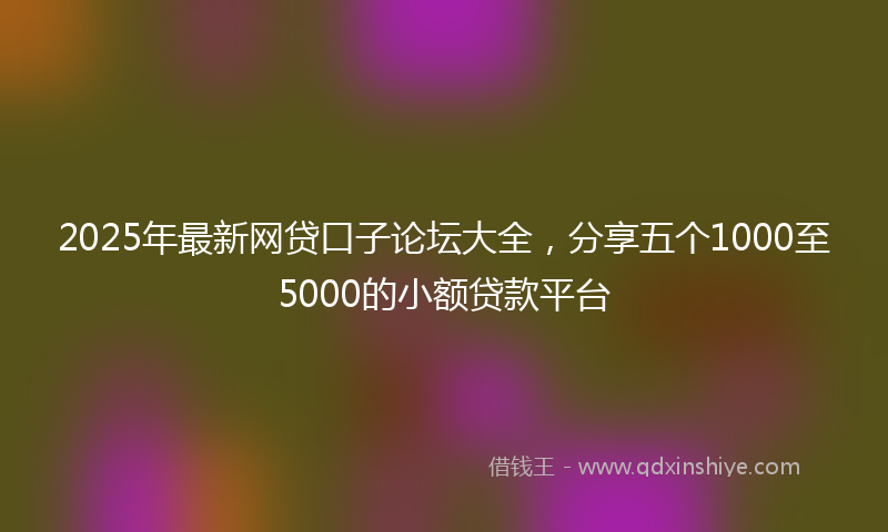 2025年最新网贷口子论坛大全，分享五个1000至5000的小额贷款平台