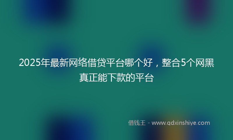2025年最新网络借贷平台哪个好，整合5个网黑真正能下款的平台