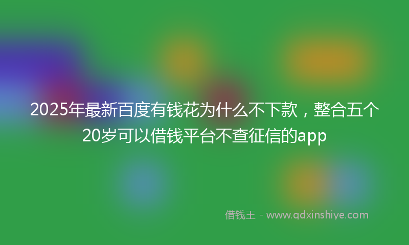 2025年最新百度有钱花为什么不下款，整合五个20岁可以借钱平台不查征信的app