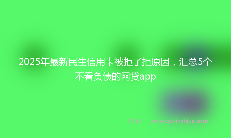 2025年最新民生信用卡被拒了拒原因，汇总5个不看负债的网贷app