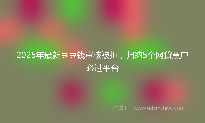 2025年最新豆豆钱审核被拒，归纳5个网贷黑户必过平台