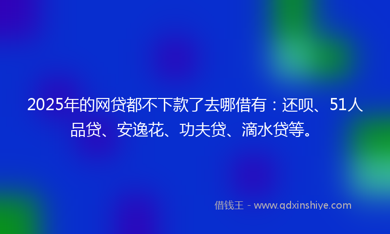 2025年的网贷都不下款了去哪借有：还呗、51人品贷、安逸花、功夫贷、滴水贷等。