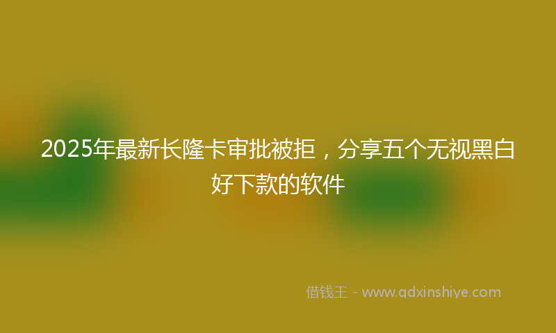 2025年最新长隆卡审批被拒，分享五个无视黑白好下款的软件
