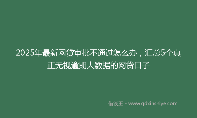 2025年最新网贷审批不通过怎么办，汇总5个真正无视逾期大数据的网贷口子