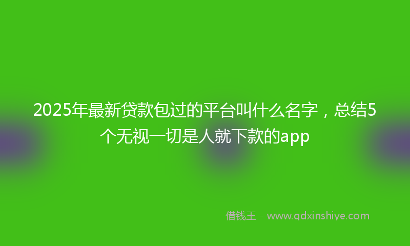 2025年最新贷款包过的平台叫什么名字，总结5个无视一切是人就下款的app