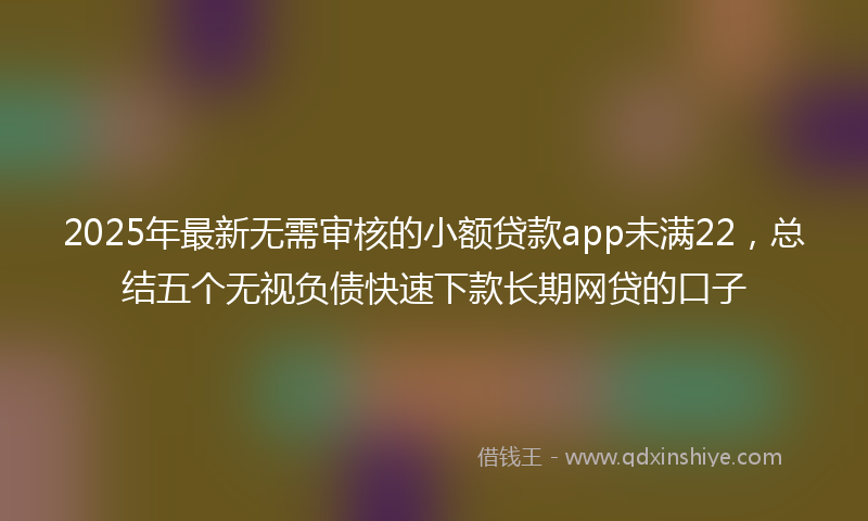 2025年最新无需审核的小额贷款app未满22，总结五个无视负债快速下款长期网贷的口子