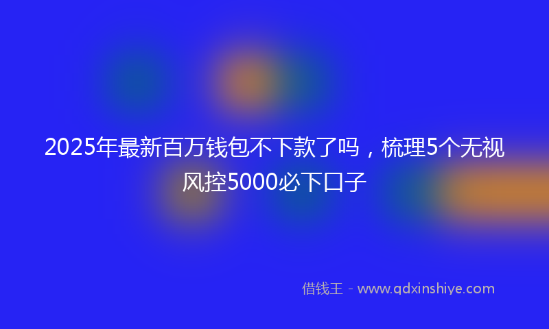 2025年最新百万钱包不下款了吗，梳理5个无视风控5000必下口子