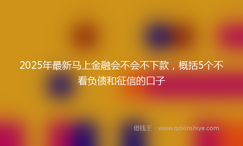 2025年最新马上金融会不会不下款，概括5个不看负债和征信的口子
