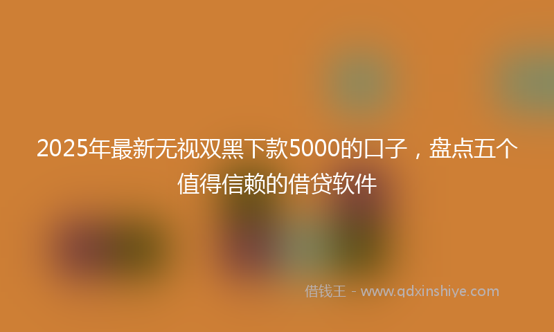 2025年最新无视双黑下款5000的口子，盘点五个值得信赖的借贷软件