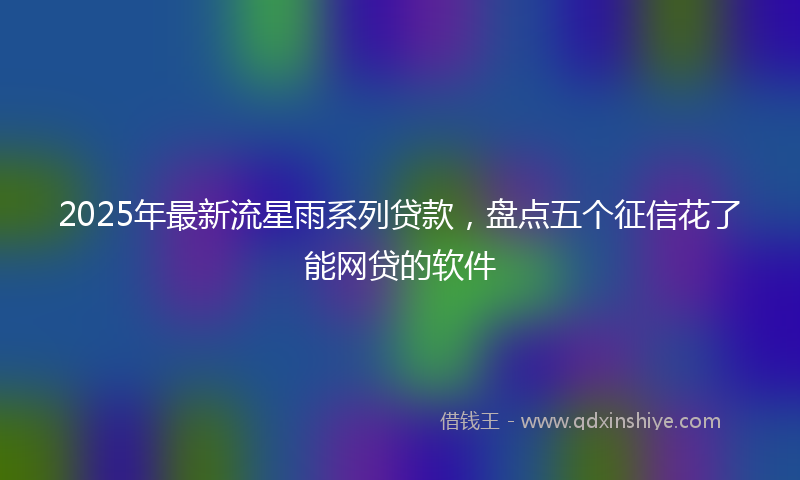 2025年最新流星雨系列贷款，盘点五个征信花了能网贷的软件