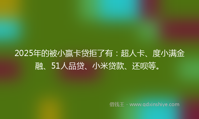 2025年的被小赢卡贷拒了有：超人卡、度小满金融、51人品贷、小米贷款、还呗等。