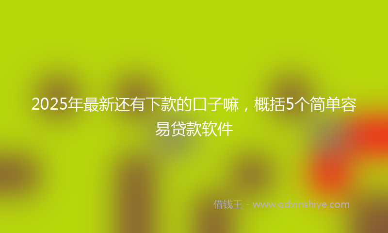 2025年最新还有下款的口子嘛，概括5个简单容易贷款软件