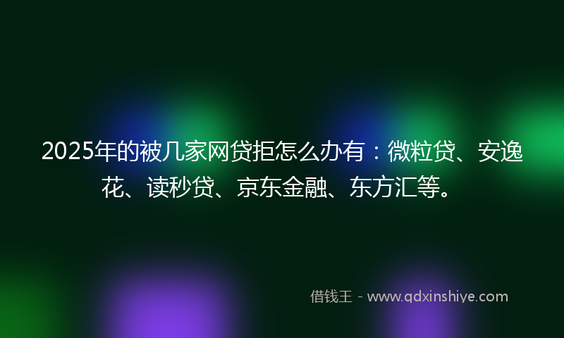2025年的被几家网贷拒怎么办有：微粒贷、安逸花、读秒贷、京东金融、东方汇等。
