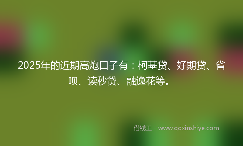 2025年的近期高炮口子有：柯基贷、好期贷、省呗、读秒贷、融逸花等。