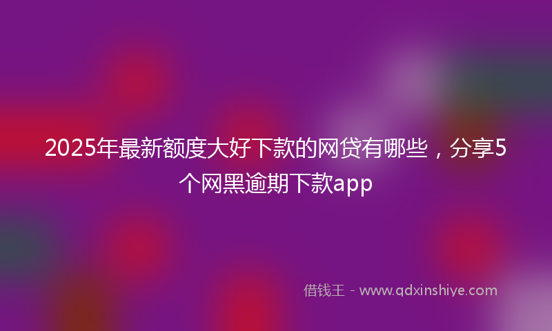 2025年最新额度大好下款的网贷有哪些，分享5个网黑逾期下款app