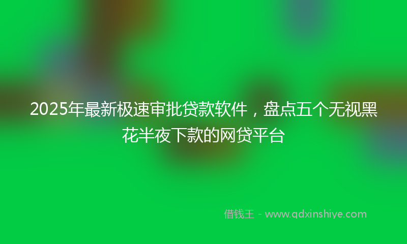 2025年最新极速审批贷款软件，盘点五个无视黑花半夜下款的网贷平台