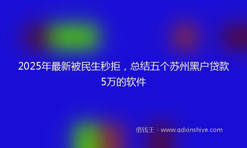 2025年最新被民生秒拒，总结五个苏州黑户贷款5万的软件