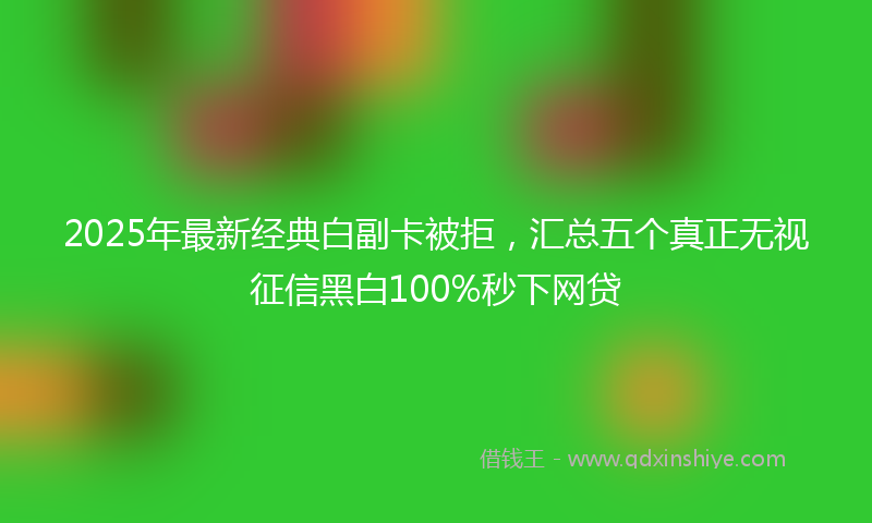 2025年最新经典白副卡被拒，汇总五个真正无视征信黑白100%秒下网贷