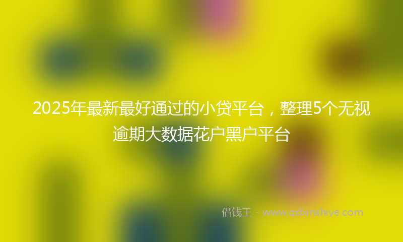 2025年最新最好通过的小贷平台，整理5个无视逾期大数据花户黑户平台