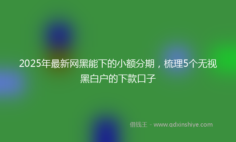 2025年最新网黑能下的小额分期，梳理5个无视黑白户的下款口子