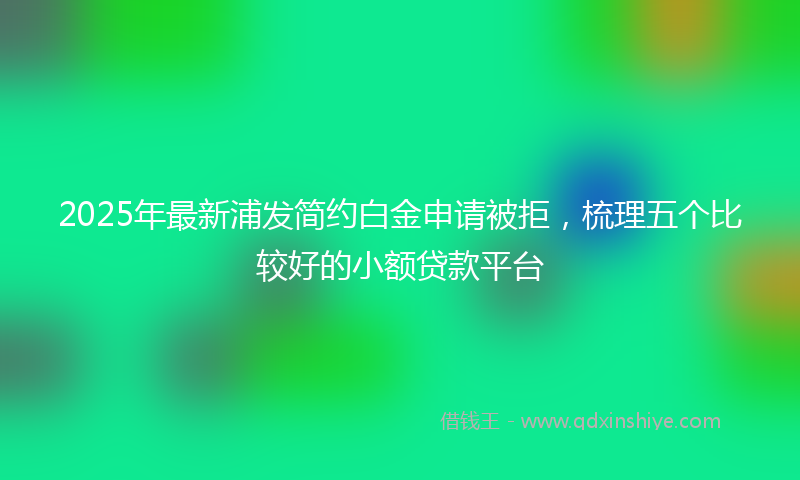 2025年最新浦发简约白金申请被拒，梳理五个比较好的小额贷款平台