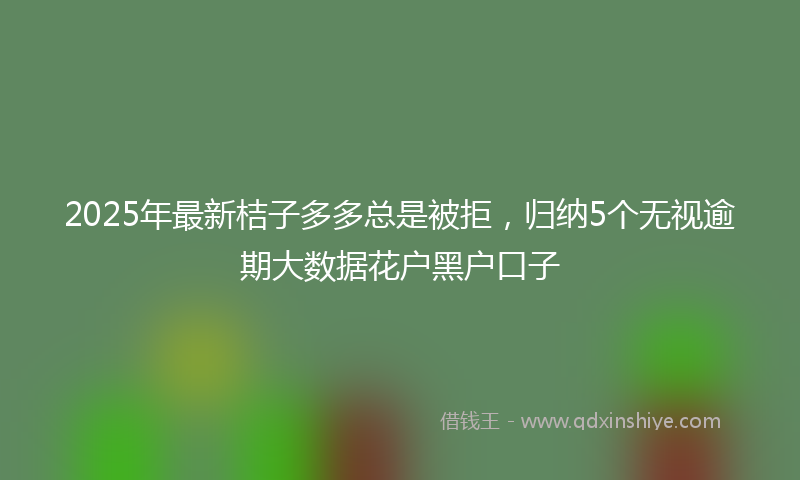 2025年最新桔子多多总是被拒，归纳5个无视逾期大数据花户黑户口子