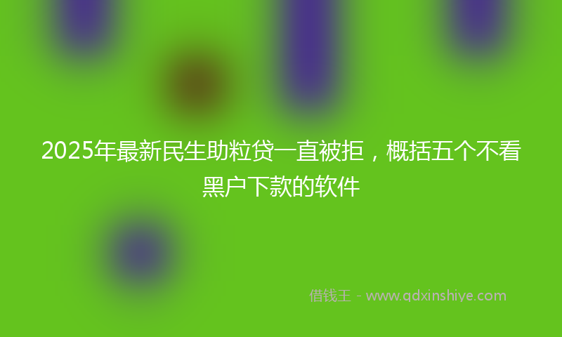 2025年最新民生助粒贷一直被拒，概括五个不看黑户下款的软件