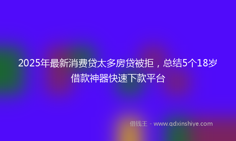 2025年最新消费贷太多房贷被拒，总结5个18岁借款神器快速下款平台