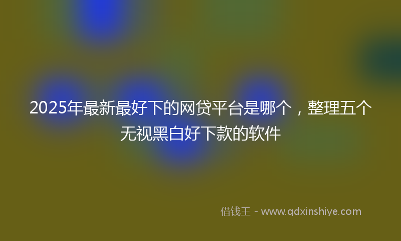 2025年最新最好下的网贷平台是哪个，整理五个无视黑白好下款的软件