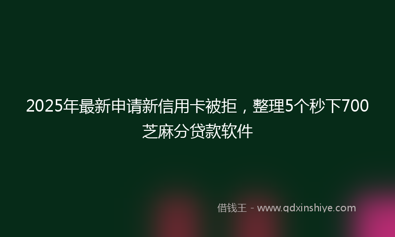 2025年最新申请新信用卡被拒，整理5个秒下700芝麻分贷款软件