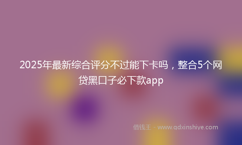 2025年最新综合评分不过能下卡吗，整合5个网贷黑口子必下款app