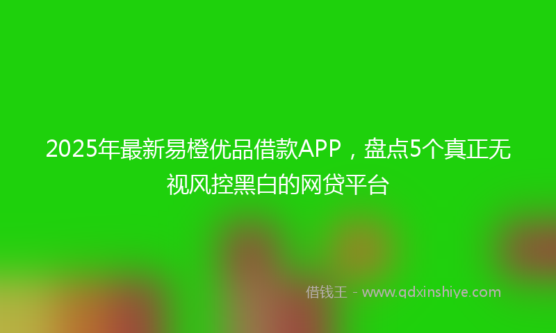 2025年最新易橙优品借款APP，盘点5个真正无视风控黑白的网贷平台