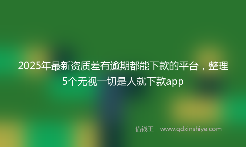 2025年最新资质差有逾期都能下款的平台，整理5个无视一切是人就下款app