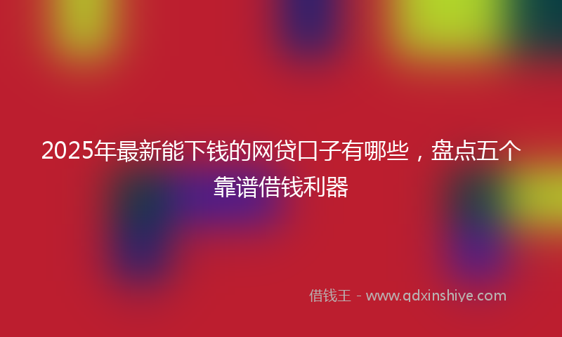 2025年最新能下钱的网贷口子有哪些，盘点五个靠谱借钱利器