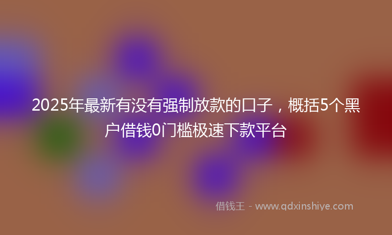 2025年最新有没有强制放款的口子，概括5个黑户借钱0门槛极速下款平台