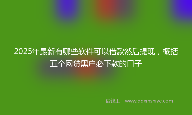 2025年最新有哪些软件可以借款然后提现，概括五个网贷黑户必下款的口子