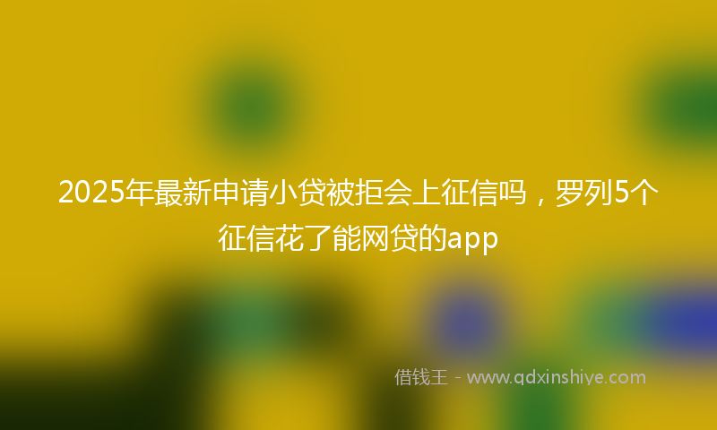 2025年最新申请小贷被拒会上征信吗，罗列5个征信花了能网贷的app