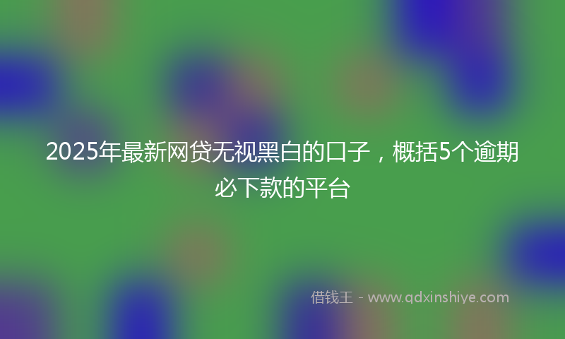 2025年最新网贷无视黑白的口子，概括5个逾期必下款的平台