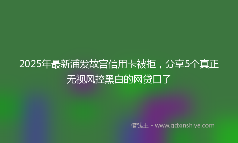 2025年最新浦发故宫信用卡被拒，分享5个真正无视风控黑白的网贷口子