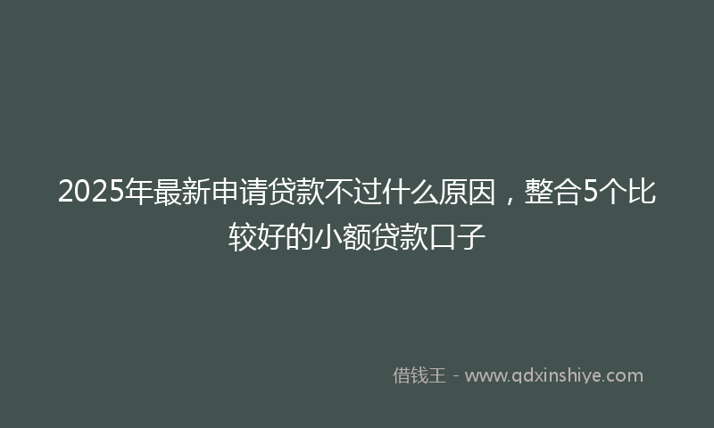 2025年最新申请贷款不过什么原因，整合5个比较好的小额贷款口子