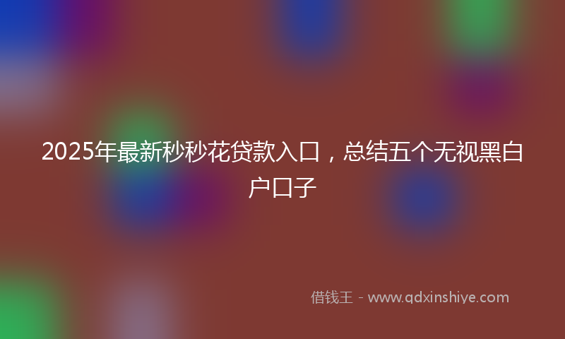 2025年最新秒秒花贷款入口，总结五个无视黑白户口子