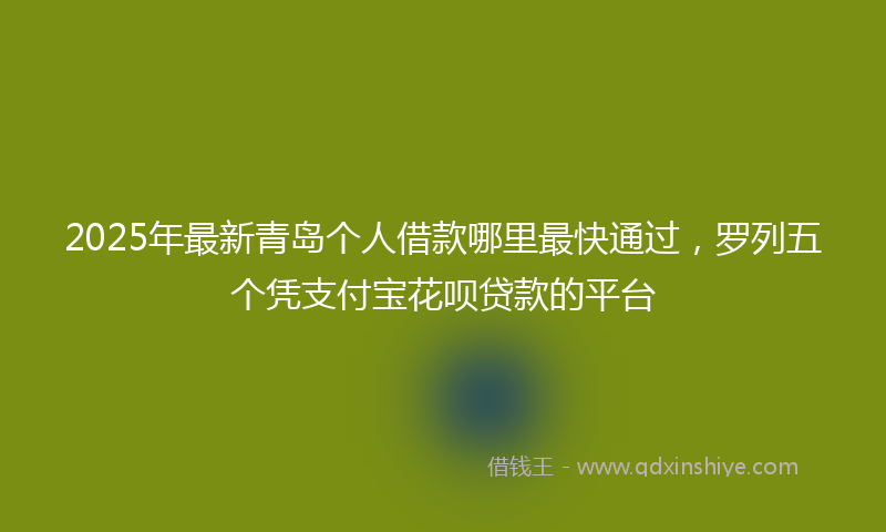 2025年最新青岛个人借款哪里最快通过，罗列五个凭支付宝花呗贷款的平台