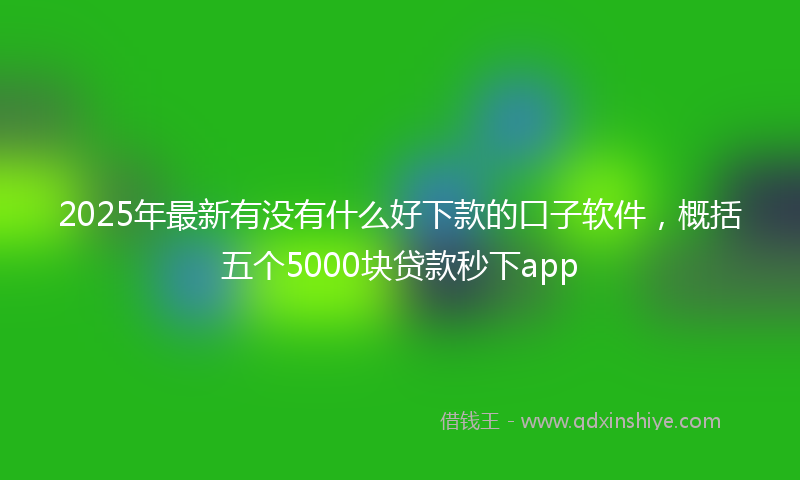 2025年最新有没有什么好下款的口子软件，概括五个5000块贷款秒下app