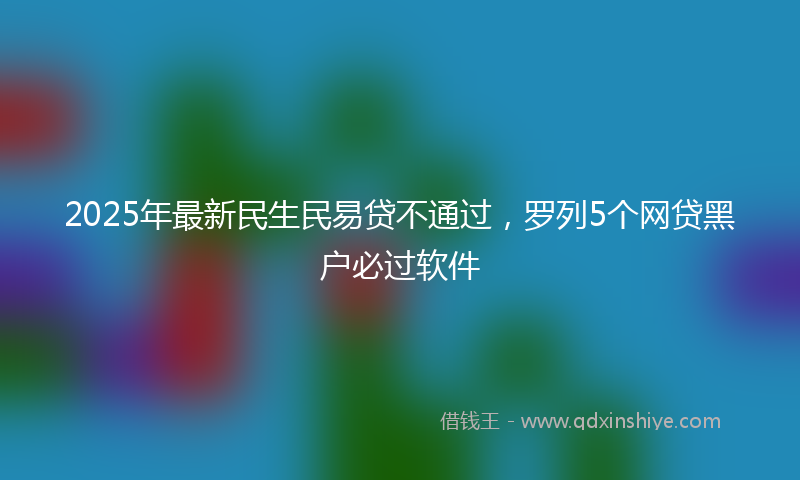 2025年最新民生民易贷不通过，罗列5个网贷黑户必过软件