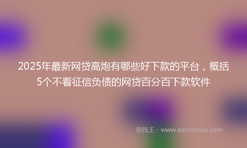 2025年最新网贷高炮有哪些好下款的平台，概括5个不看征信负债的网贷百分百下款软件