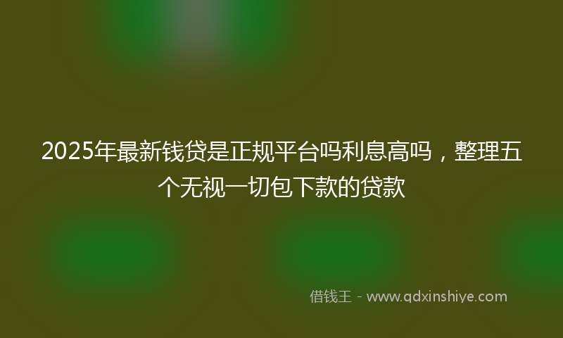 2025年最新钱贷是正规平台吗利息高吗，整理五个无视一切包下款的贷款