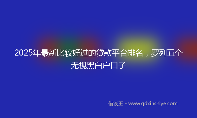 2025年最新比较好过的贷款平台排名，罗列五个无视黑白户口子