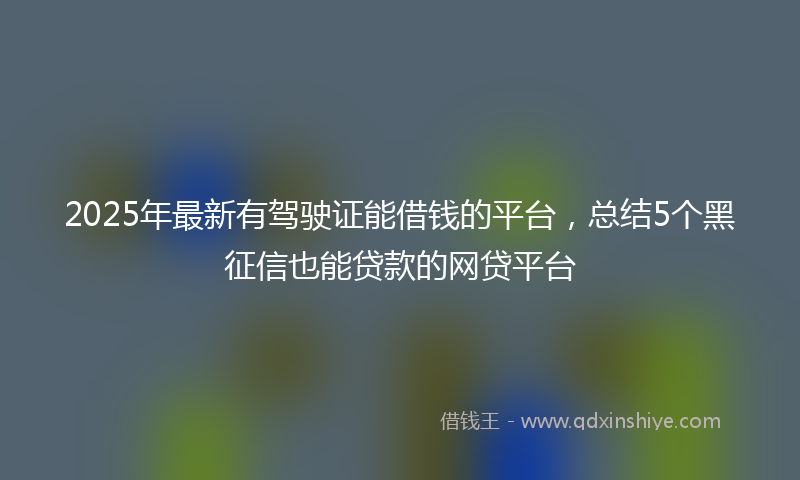 2025年最新有驾驶证能借钱的平台，总结5个黑征信也能贷款的网贷平台