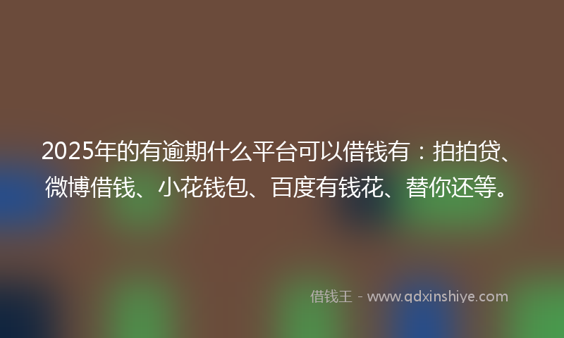 2025年的有逾期什么平台可以借钱有：拍拍贷、微博借钱、小花钱包、百度有钱花、替你还等。